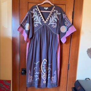 Embroidered V-Neck Dress
